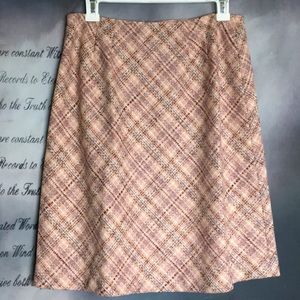 Ann Taylor Loft Pink Coral Tweed A Line Skirt Sz 4